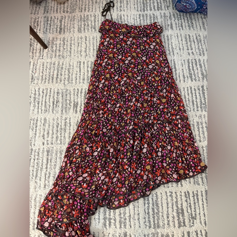 Free people head over heels pink floral one shoulder asymmetric dress size S - Picture 4 of 7